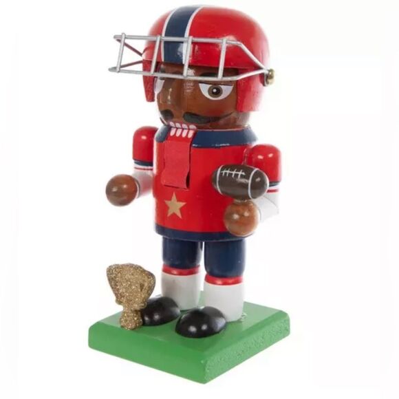 Football Player Wood Nutcracker Festive Football Nutcracker Figurine - Picture 3 of 4